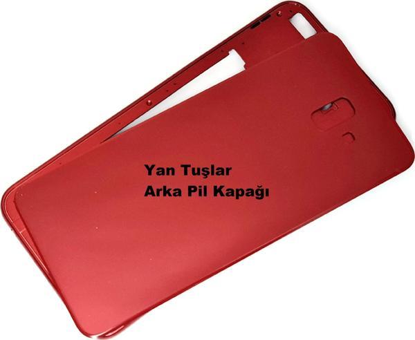 Tkgz Samsung Galaxy J6 Plus Kasa Arka Pil Batarya Kapağı KIRMIZI - Image 1