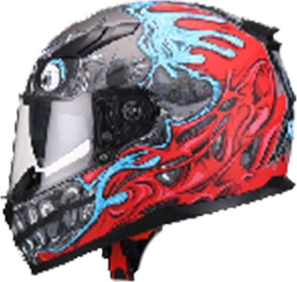 Sway 816 Mat Teeth Red Full Face Motosiklet Kaskı - Image 1