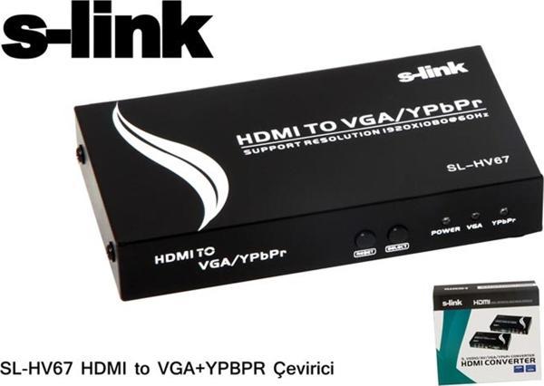 S-link sl-hv67 Hdmı To Vga+ypbpr Çevirici Adaptör - Image 1