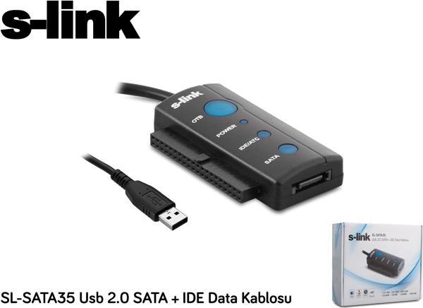 S-link SL-SATA35 Usb 2.0 to Sata + ıde Data Çevirici - Image 1