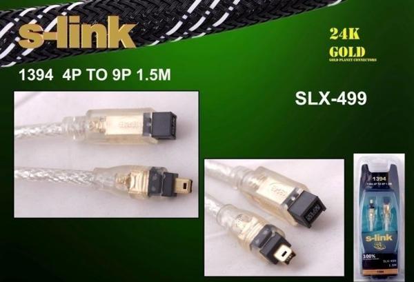 S-link SLX-499 1.5mt 4-9 1394 Firewire Gold Kablo - Image 1
