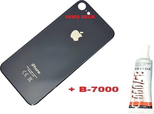 Tkgz İphone 8 Arka Pil Batarya Kapağı (CAM+B-7000) SİYAH - Image 1