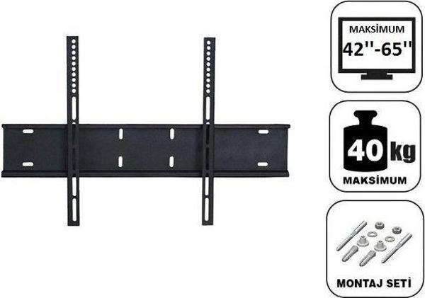 Achill 42''- 65'' Ekran Sabit Tv Askı Aparatı Tüm Tv 'ler İçin - Su Terazili - Image 1