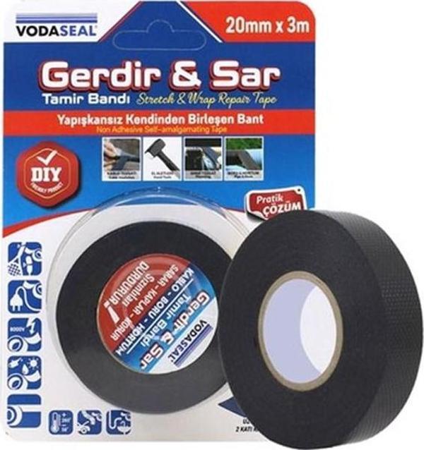 Vodaseal Gerdir&Sar Tamir Bandı 20mmX3m Yapışkansız Birleşen Bant - Image 1