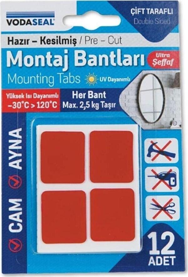 Vodaseal Montoj Bandı Hazır Kesilmiş 12li Şeffaf - Image 1
