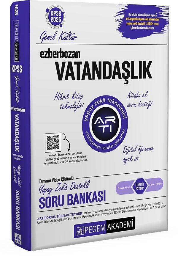 2025 Ezberbozan KPSS Genel Yetenek Genel Kültür Vatandaşlık Soru Bankası - Pegem Akademi Yayıncılık - Image 1
