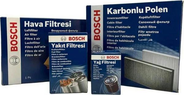 Bosch Skoda Roomster 1.2 Filtre Bakım Seti 2010-2013 4Fk Hava-Yağ-Yakıt-Karbonlu Polen - Image 1