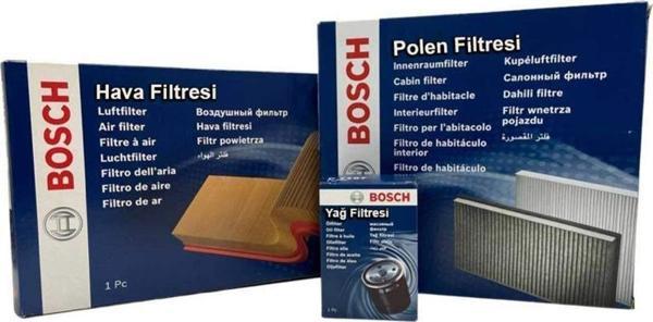 Bosch Skoda Yeti 1.6 Tdı Dizel Filtre Bakım Seti 2012-2015|Hava+Yağ+Standart Polen - Image 1