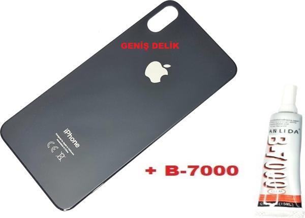 Tkgz İphone XS MAX Arka Pil Batarya Kapağı (CAM+B-7000) SİYAH - Image 1