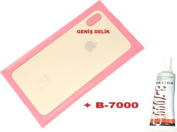 Tkgz İphone XS MAX Arka Pil Batarya Kapağı (CAM+B-7000) GOLD - Image 1