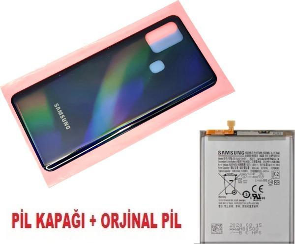 Tkgz Samsung Galaxy A31 A315 Arka Pil Batarya Kapağı + PİL SİYAH - Image 1