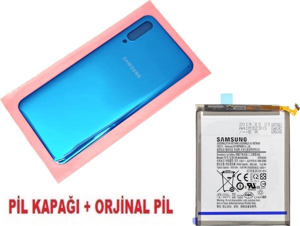 Tkgz Samsung Galaxy A50 A505 Arka Pil Batarya Kapağı + PİL MAVİ - Image 1