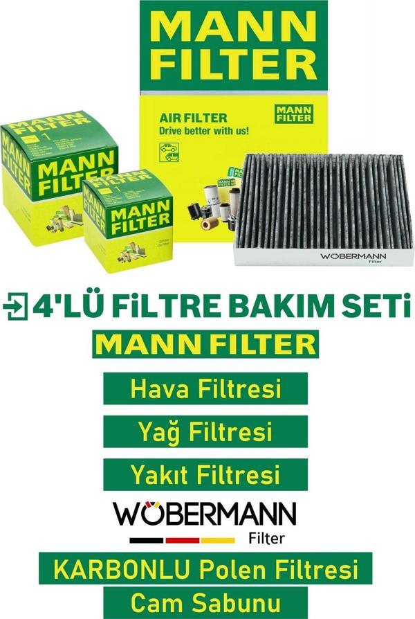 Wöbermann Mann Vw Jetta 1.9 Tdi Filtre Bakım Seti 2006-2010 4K - Image 1