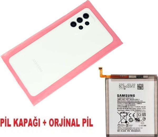 Tkgz Samsung Galaxy A52 A525 Arka Pil Batarya Kapağı + PİL (Kamera Lensli) BEYAZ - Image 1