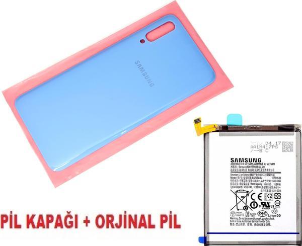 Tkgz Samsung Galaxy A70 A 705 Arka Pil Batarya Kapağı + PİL MAVİ - Image 1