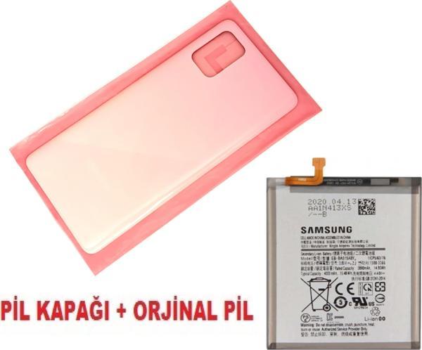 Tkgz Samsung Galaxy A71 A715 Arka Pil Batarya Kapağı + PİL PEMBE - Image 1
