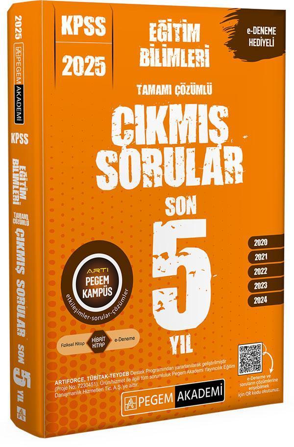 2025 KPSS Eğitim Bilimler Tamamı Çözümlü Çıkmış Sorular Son 5 Yıl - Pegem Akademi Yayıncılık - Image 1