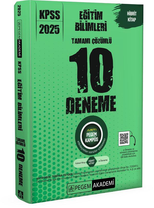 2025 KPSS Eğitim Bilimleri Tamamı Çözümlü 10 Deneme - Pegem Akademi Yayıncılık - Image 1