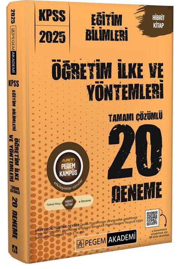 2025 KPSS Eğitim Bilimleri Öğretim İlke ve Yöntemleri Tamamı Çözümlü 20 Deneme - Pegem Akademi Yayıncılık - Image 1