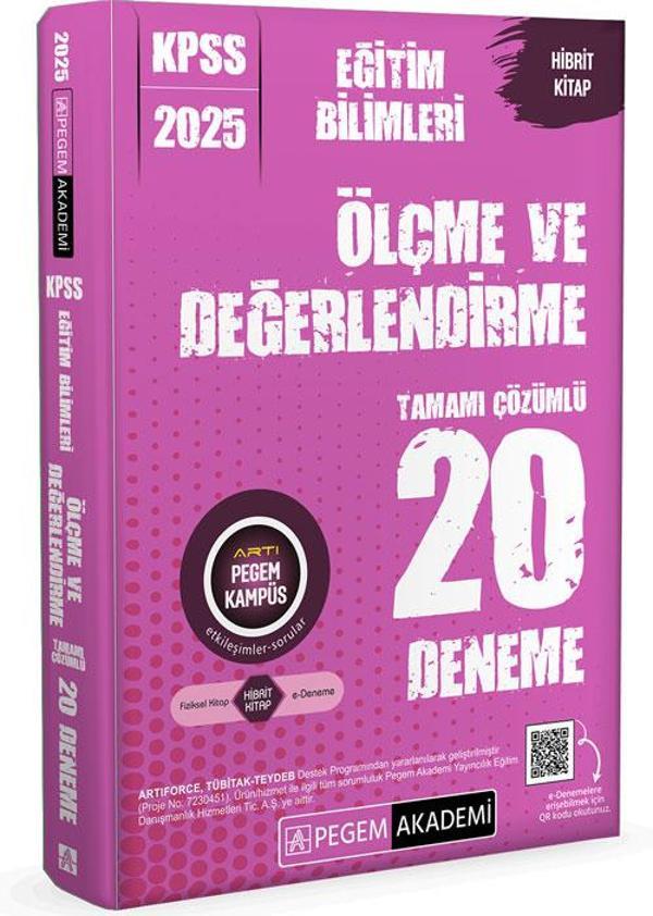 2025 KPSS Eğitim Bilimleri Ölçme ve Değerlendirme Tamamı Çözümlü 20 Deneme - Pegem Akademi Yayıncılık - Image 1