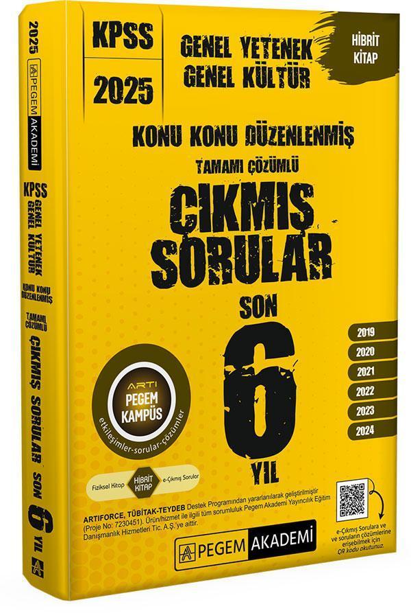 2025 KPSS Genel Yetenek Genel Kültür Konu Konu Düzenlenmiş Tamamı Çözümlü Çıkmış Sorular Son 6 Sınav - Pegem Akademi Yayıncılık - Image 1