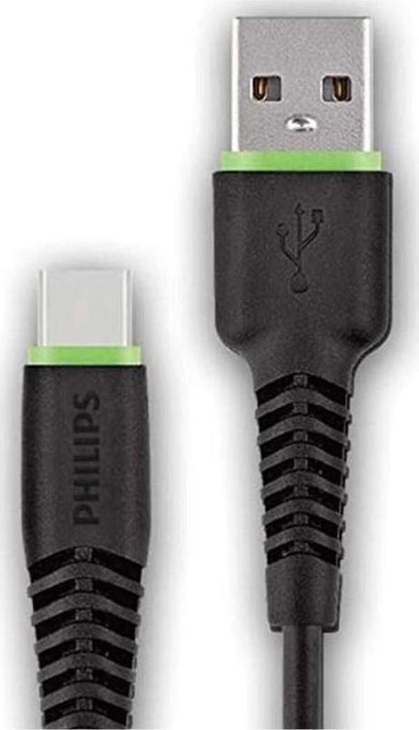 Philips UsbA to Type-C Hızlı Data ve Şarj Kablosu 1.2m DLC1530C Siyah - Image 1