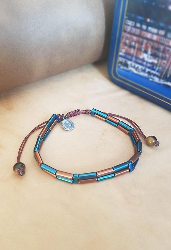 Vaoov 925 Ayar Gümüş Hematit Taşlı Erkek Bileklik - Image 1