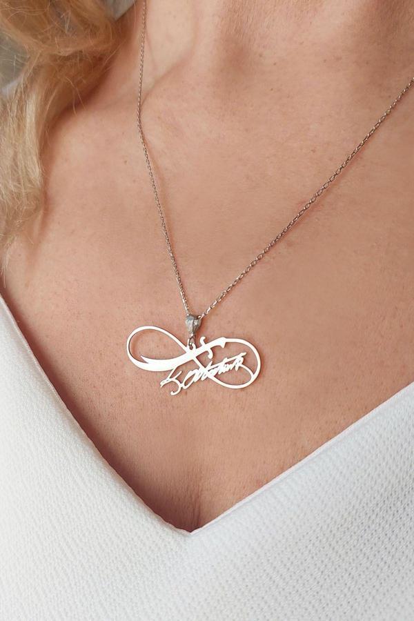 Vaoov 925 Ayar Gümüş Kemal Atatürk Imzalı Zülfikar Kolye - Image 1