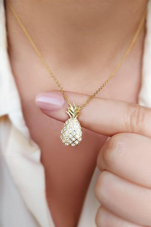 Vaoov 925 Ayar Gümüş Ananas Kolye - Image 1