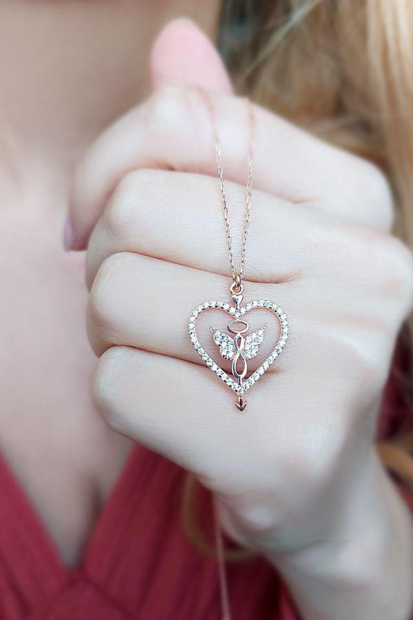 Vaoov 925 Ayar Kelebek Kalp Hediye Kolye - Image 1