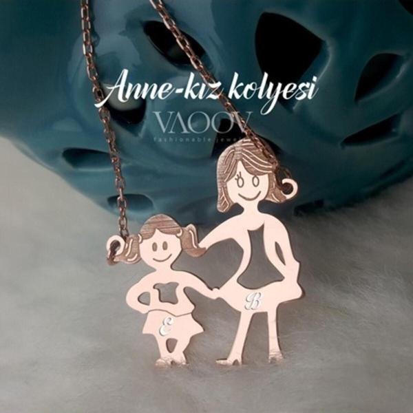 Vaoov Anne Kız Gümüş Anneler Günü Kolyesi (262484765) - Image 1