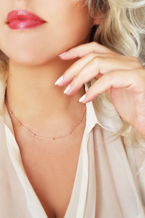 Vaoov Kadın 925 Ayar Gümüş Toplu Zincir T061 - Image 1