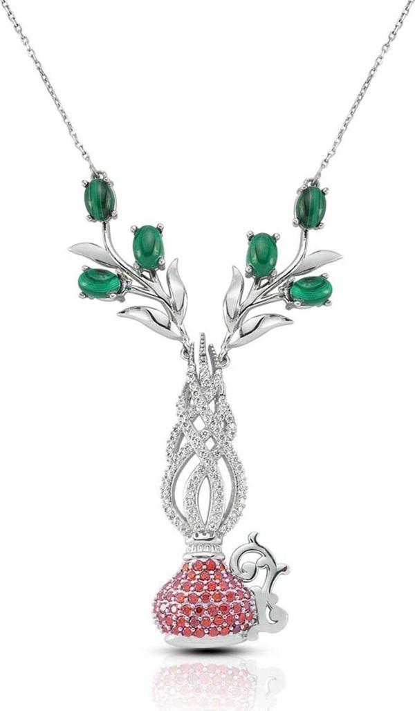 Vaoov Kadın Gümüş Kandil Kolye Esp004 - Image 1