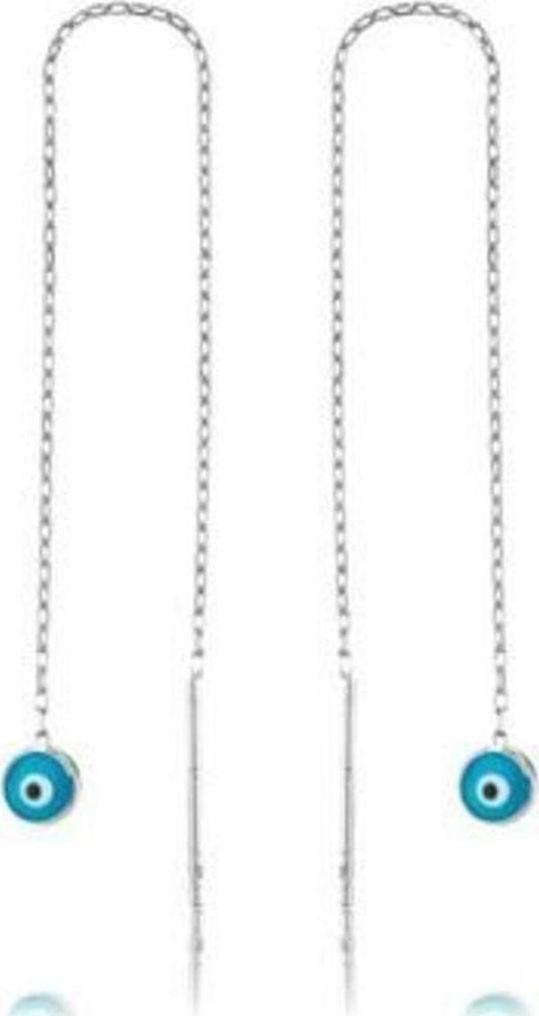 Vaoov 925 Ayar Gümüş Zincirli Nazar Küpe N11.95243 - Image 1