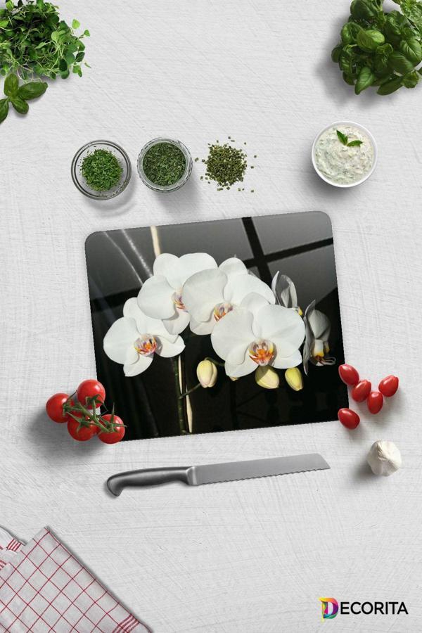 Cam Kesme Tahtası - Cam Kesme Tablası | Orkideli Mutfak 29cm x 34cm - Image 1