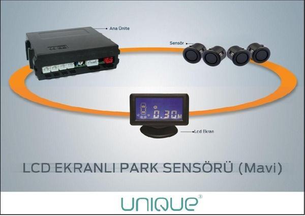 Unique Lcd Ekranlı Park Sensör 19Mm Mat Siyah Sensör Uyumlu - Image 1