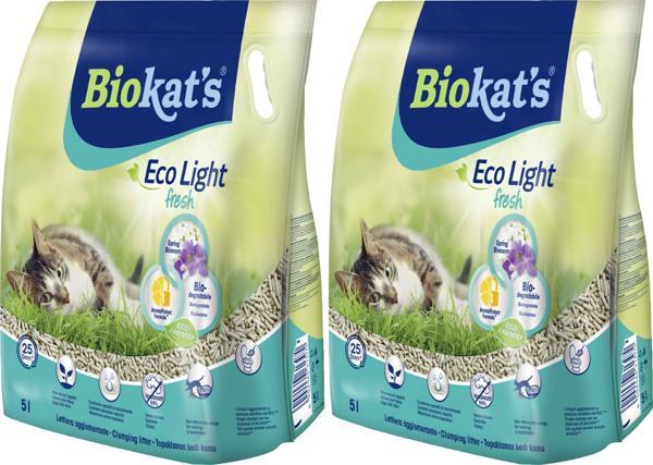 Biokat's Eco Light Fresh Spring Blossom (Bahar Çiçeği Kokulu) Pelet Kedi Kumu 5 Lt x 2 Adet - Image 1