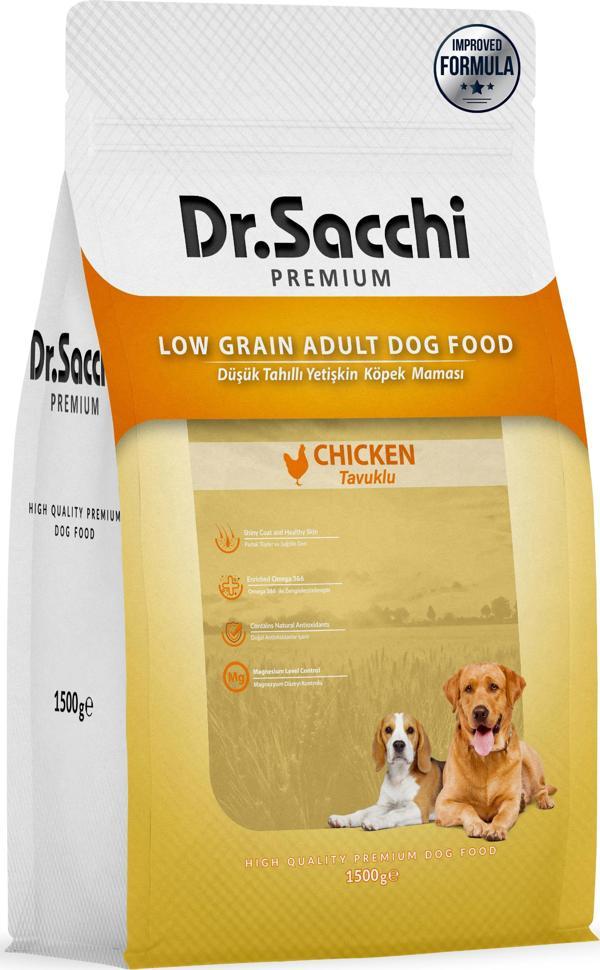 Dr.Sacchi Premium Düşük Tahıllı Tavuklu Yetişkin Köpek Maması 1,5 Kg - Image 1
