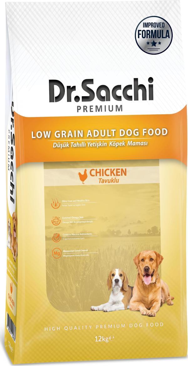Dr.Sacchi Premium Düşük Tahıllı Tavuklu Yetişkin Köpek Maması 12 Kg - Image 1