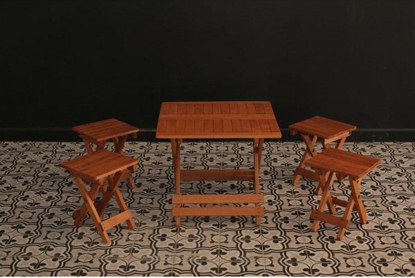 ayzenbi Masa Ve Tabure Set - Piknik , Balkon , Bahçe Takımı 4 1 - Image 1