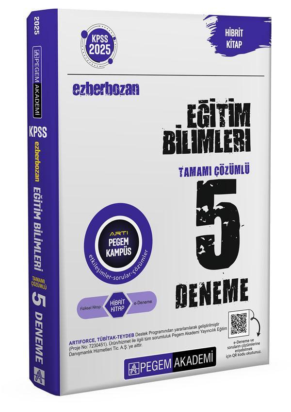 2025 KPSS Ezberbozan Eğitim Bilimleri Tamamı Çözümlü 5 Deneme - Pegem Akademi Yayıncılık - Image 1