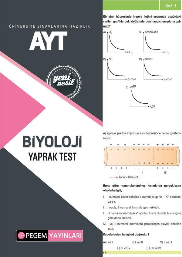 AYT Biyoloji Yaprak Test - Pegem Akademi Yayıncılık - Image 1