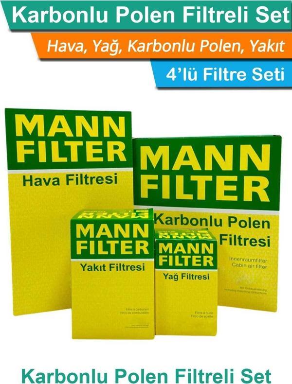 MANN-FILTER Vw Jetta 1.2 Tsi Mann-Filter Filtre Bakım Seti 2011-2015 4Lü Karbonlu - Image 1