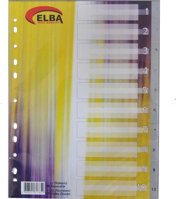 Bafix A4 Seperatör Ayraç 1-10 Rakamlı Plastik - Image 1