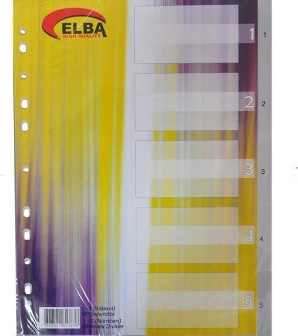 Bafix A4 Seperatör Ayraç 1-5 Rakamlı Plastik - Image 1