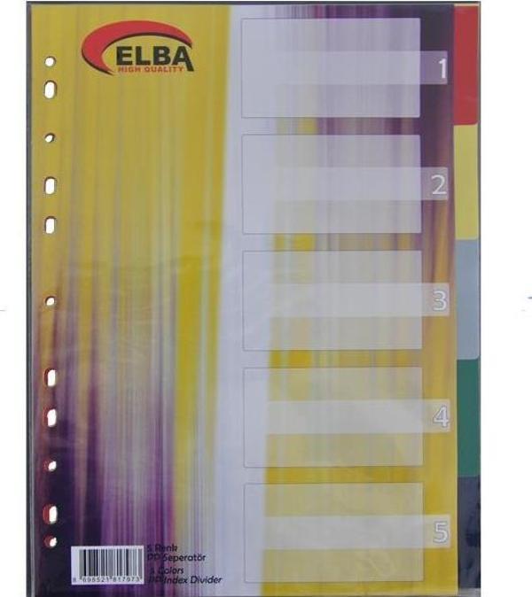 Bafix A4 Seperatör Ayraç 5 Renkli Plastik - Image 1