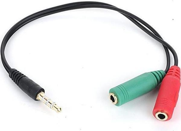 Dark DK-CB-AUC01 2x3.5mm Stereo Dişi - 4pin 3.5mm Stereo Erkek Y Kablo - Image 1