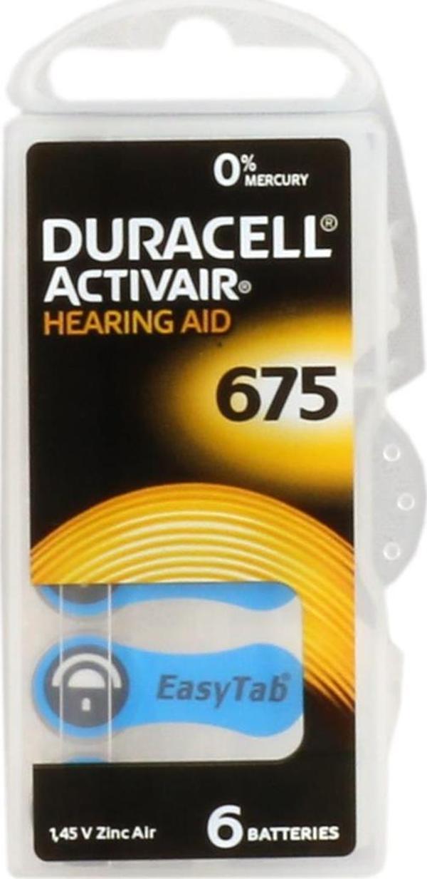Duracell 675 Numara Düğme Kulaklık Pili İşitme Cihazı İçin 6'lı Paket - Image 1
