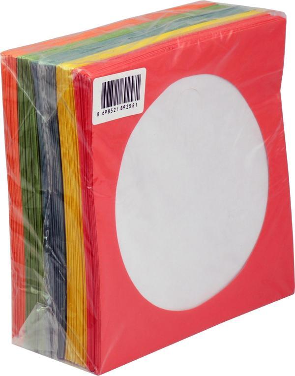Elba CD&DVD Zarfı Renkli 80gr 100 lü Paket Pencereli (Kırmızı,Sarı,Yeşil,Mavi,Turuncu) - Image 1
