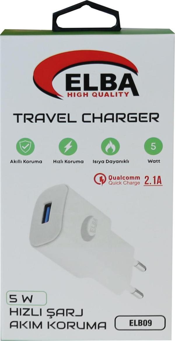 Elba Elb09 5W 2.1A Hızlı Şarj Akıllı Koruma Usb EV Şarj Kafa - Image 1